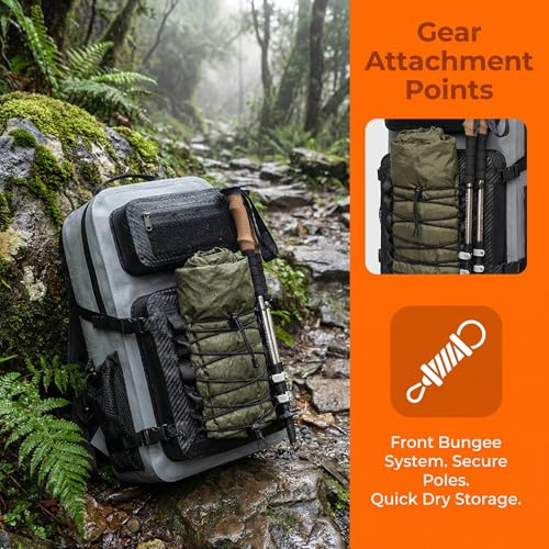 Miramrax Dry Bag Waterproof Backpack 30L Tactical Backpack for Kayaking Hiking Boating Paddle Boarding Fishing Travel Camping Beach Floating Dry Bag for Men Women (Grey) - color: Grey