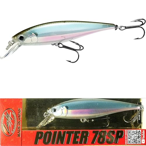 LUCKY CRAFT Pointer 78SP Fishing Lures, 3" Freshwater Bass & Trout Lures, Suspending 4ft-5ft Depth, Jerkbait, Bass Fishing Gear and Accessories, Ghost & Aurora - color: 410 MH Ghost Minnow