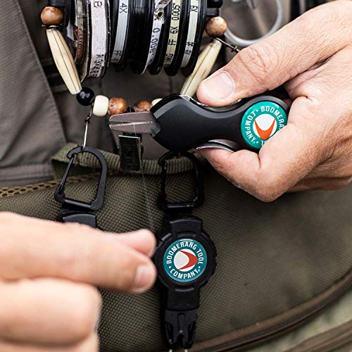 Boomerang Tool Company SNIP Fishing Line Cutters with Retractable Tether and Stainless Steel Blades that Cut Braid, Mono and Fluoro Lines Clean and Smooth! - style: Long Fly SNIP