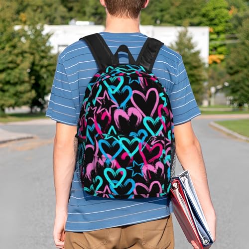 Colorful Love Heart Cool Backpack For Teenage Girls And Boys Cute Kids Backpacks Children School Bag - color: Colorful Love Heart Cool