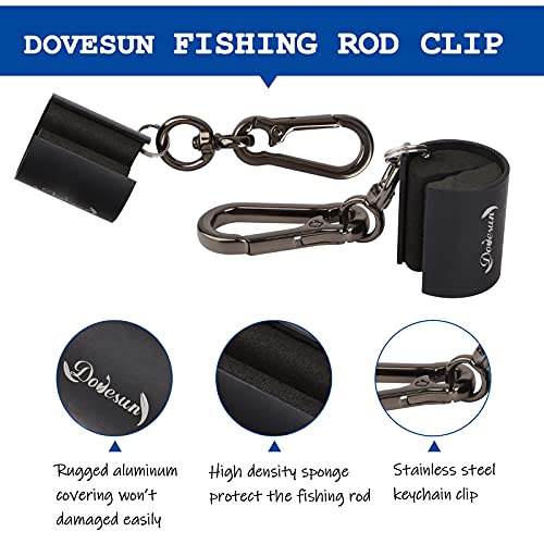 Dovesun Creek Rod Clips Wearable Fishing Rod Holder Clip Fly Fishing Pole Accessories 1PCS & 2PCS - color: Cylindrical-Black-1PCS