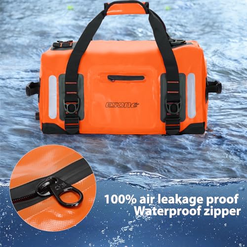 ESONE Dry Bags Waterproof Backpack for Men/Women 60L Dry Bag for Kayaking, Travel, Boating, Camping, Paddle Board, Surfing - color: Orange, size: 60L