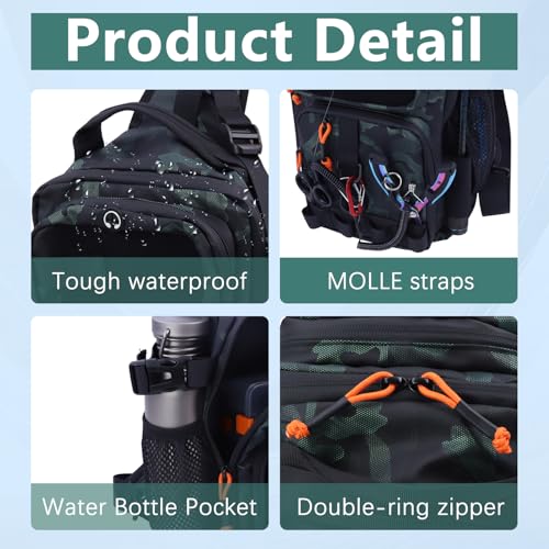 Fishing Backpack with Tackle Boxes,Waterproof Fishing Shoulder Bag for Fishing Gear,Fish Bag with 136 Pcs Fishing Lures Kit,Fish Hook Remover Tool,Fish Lip Gripper,Fishing Plier,Gifts for Men (Green) - color: Green