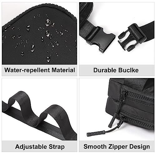 CLUCI Small Belt Bag for Women, Crossbody Everywhere Waist Packs Trendy, Women's Fanny Pack with Adjustable Strap - color: A1-1 Black