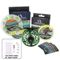 Maxcatch AVID Fly Fishing Reel with CNC-machined Aluminum Body - 1/3, 3/4, 5/6, 7/8, 9/10 Weights(Black, Green, Blue) - color: Reel+Line Combo Green, size: 7/8wt