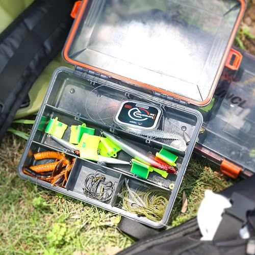 RUNCL Fishing Tackle Box, Waterproof Airtight Stowaway, 3600/3700 Tray Tackle Box with Adjustable Dividers, Plastic Storage Organizer (4pcs 3700) - color: 4pcs 3700