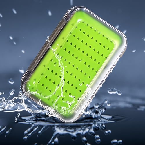 Aventik Silicone Fly Fishing Box Jig Box Waterproof Streamer flies Case Double Sided Clear Lid Storage Lure Case Saltwater Freshwater (SB:4.96x4x1.76inch) - style: SB:4.96x4x1.76inch