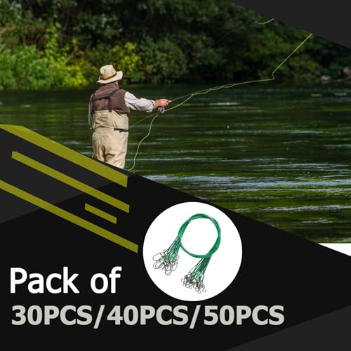 QISHUO Fishing Line Wire Leaders Lures High Strength Fishing Wire Leader Steel Rig Fishing Leaders Stainless Black Nickel - size: Size #5 (11.8in-60lb) 30pcs
