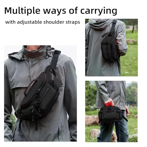 Fanny Pack for Men Women with Reflective Stripe, Concealed Casual Waist Bag with Adjustable Belt for Cycling Hiking Fishing Camping Travel (black) - color: Black