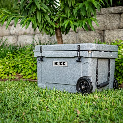 Hogg Rotomolded Coolers, Ice Chest with Wheels, Wheeled Cooler, Rotomolded Ice Chest, Dry Storage, Fishing and Camping Items, Birthday Gifts for Men - color: Clear Sky, size: 45qt