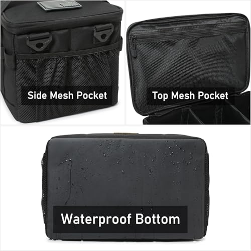 Tactical Camping Storage Bag 18L Tactical Utility Tote Bag Camping Cookware Organizer Trunk Organizer (Black) - color: Black