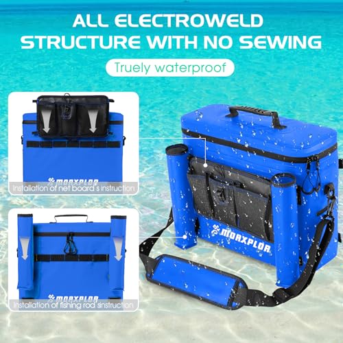MORXPLOR Kayak Cooler,Waterproof Kayak Seat Back Cooler for Kayaking,Kayak Accessories Cooler Bag,Protable Ice Chest,Beach Cooler,Travel Cooler for Camping or Lunch Bag - color: Dark Sea