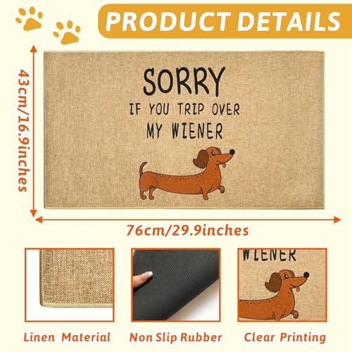 Funny Dog Doormat Outdoor Welcome Entrance Door Mat Front Back Door Entryway Floor Mat Inside Outside Non-Slip Welcome Carpet Rug Indoor Washable Doormat for Patio Hallway Home Decor - color: Brown Dog