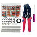 237 PCS Deutsch Connector Kit with ratchet crimping pliers and Terminal Removal Tool,DT2 3 4 6 8 12 Pin Connectors,IP68 Waterproof Electrical Connector Plug with 80 Pairs Size 16 Stamped Contacts