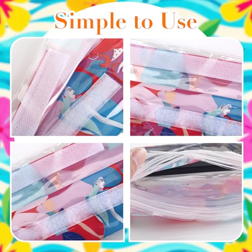4 Pack Waterproof Fanny Pack with Waist Strap Waterproof Phone Pouch Dry Bag for Kayaking Pool Swimming Boating Beach Fishing Travel Diving Surfing (Hawaii, 2 Fanny Pack + 2 Pouch Bag) - color: A-Hawaii