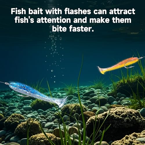 Soft Fishing Lures, Paddle Tail Swimbaits Soft Plastic Lures, Unique Vibrating Swim Action for Trout Crappie Walleye Sea Bass