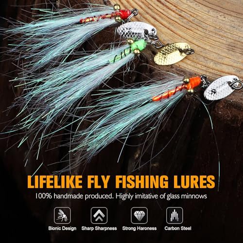 Dovesun Fly Fishing Lures Fly Fishing Flies Wet Fishing Flies Fishing Lures Fishing Spinner for Bass Sunfish Pike Trout 5PCS/10PCS - color: Crazy Charlie-5pcs, size: Hook Size 12#