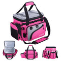 Goture Pink Fishing Rod and Reel Combos with Cooler Tackle Bag, 6FT-9FT Telescopic Fishing Pole with Spinning Reel,4 3600 Trays,Lures,Pliers,Travel Full Kit for Freshwater Saltwater, Women/Beginners - color: A:Pink Tackle Bag with Cooler, size: 19.69"x11.