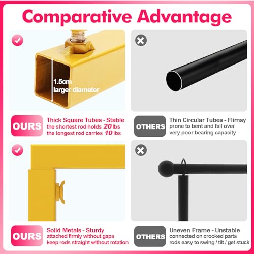 Over the Table Rod Stand with Clamps Adjustable 13''-42'' Tall 29"-98" Length Gold Table Arch Hanging for Wedding Birthday Party Halloween Christmas Decoration - color: Gold