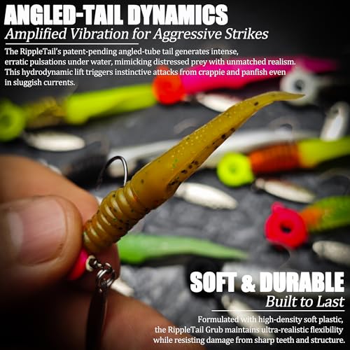 Crappie Lures Underspin Jigs Heads Worms Baits Kit, 110, 80 Pcs Crappie Fishing Jig Heads Soft Plastic Grub Swimbait for Panfish Bluegill Bass Trout Freshwater Saltwater