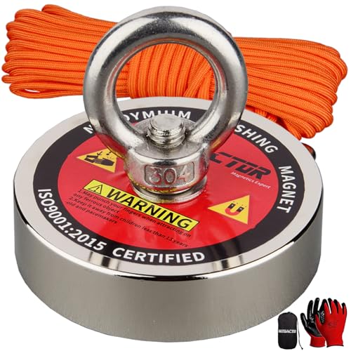 MUTUACTOR Strong Fishing Magnets,Φ2.95''Heavy Duty Magnet Fishing Kit with 20Ft Duarble Rope,Powerful 750lbs Neodymium Magnet Fishing for Treasure Hunting Retrieving Metallic Tools in Lakes Rivers - style: 750lb Magnet--Φ 2.95"