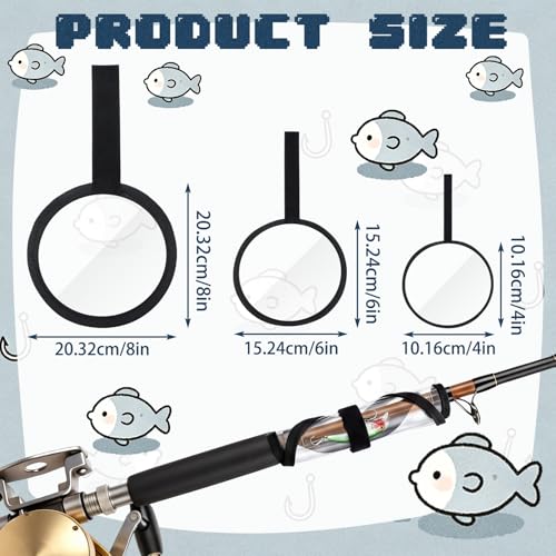 Outus 15 Pack Fishing Lure Wrap for Rod Clear PVC Lure Covers Keeps Hook Cover in 3 Sizes to Keep Hook Safe Bait Storage, Anti-Puncture Fishing Gear Organizer, 5 Large, 5 Medium, 5 Small - style: Circles
