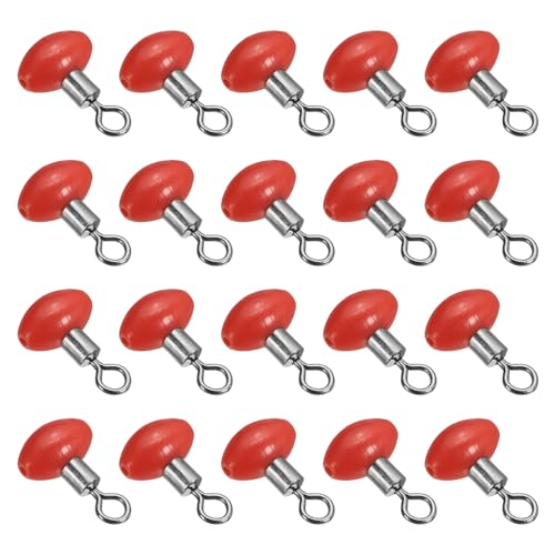 PATIKIL Cross-Line Fishing Swivels Bead, T Shape Pulley Slide Rig Rolling Swivels Fishing Hooks Connector Terminal Tackle - color: Red, size: 0.7"x0.5"