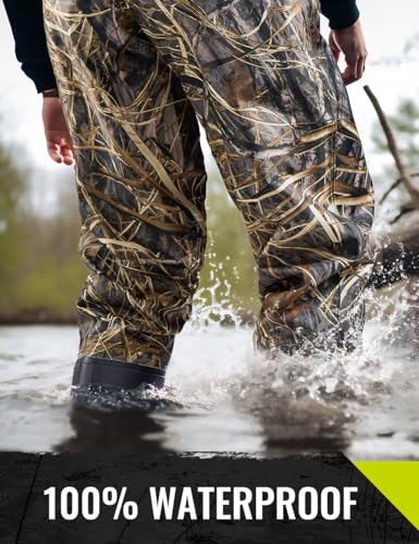 TIDEWE Bootfoot Chest Wader, 2-Ply Nylon/PVC Waterproof Fishing Hunting Waders with Boot Hanger for Men Women Green Brown - color: Next Camo Evos, size: M6/W8