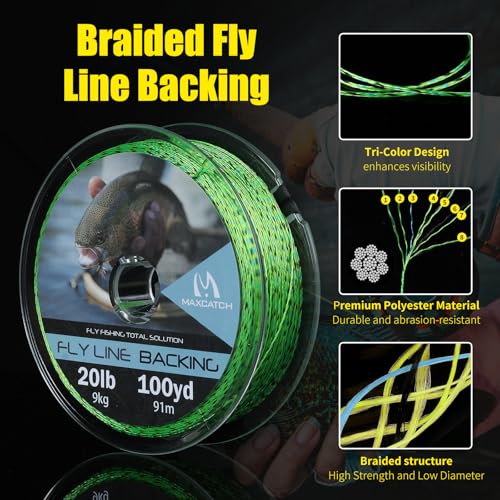 Maxcatch Fly Fishing Line Combo Kit, Weight Forward Floating Line with Two Welded Loops, Backing Line, Tapered Leader and Tippet - color: Orange, size: WF3F-100FT