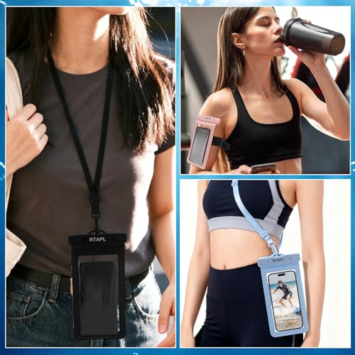 2-in-1 Floating Waterproof Phone Pouch & Detachable Armband, IPX8 Certified Dry Bag with Lanyard, Universal Protector for iPhone 17-11 Pro Max Plus Air & Galaxy S25/S24. Blue - color: Blue