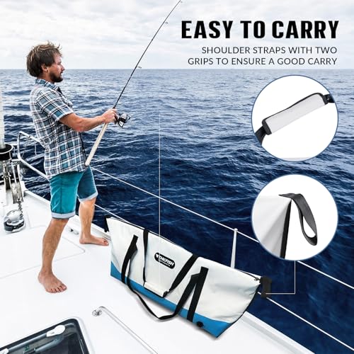 THKFISH Insulated Fish Cooler Bag, Fish Kill Bag for Caught Fish, 40x16in 25x17.5in Portable Waterproof Insulated Fish Bag Keeps Ice for 24 Hours - color: GREY-40x16x6.5