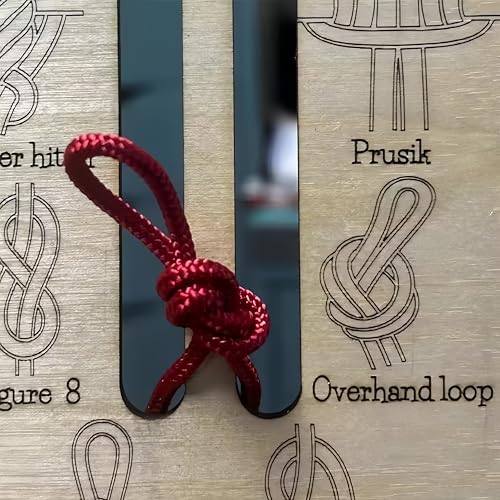 Learn Knot Training Board with Rope Learning Knot Tying Kit Learn to Tie Knots Kit, 16 Knotting Methods for Beginners, Knotting Tying Book for Outdoor Survival, Camping(2 Sets)
