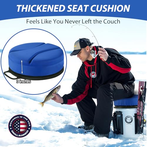 5 Gallon Bucket Seat with 3" Thick Seat Foam Cushion, 360°Swivel Bucket Lid Seat, Waterproof & Silent Bucket Seats for Dove Duck Hunting, Ice Fishing, Baseball, Camping - color: Blue