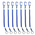Fishing Lanyards, 7PCS Retractable Steel Wire Coiled Lanyard Safety Fishing Tool Ropes Accessories with Buckle Clip and Split Ring for Pliers Lip Grips Tackle, Boating, Kayak - color: Blue
