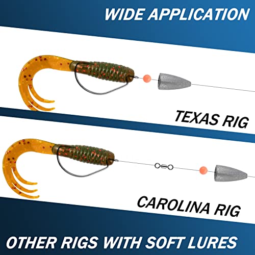 Dr.Fish 50 Pack Bullet Fishing Sinkers Worm Weights Lead Fishing Weights Bass Fishing Sinker Freshwater Texas Carolina Rig Punch Shot - size: 1oz-50 Pack