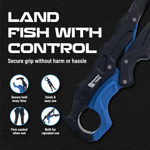 Reaction Tackle 7 Piece Fishing Tool Kit, Fillet Knife and Sharpener, Fishing Pliers, Braid Scissors, Floating Lip Gripper, Hook Remover and Lanyard, Stainless Steel for Saltwater and Freshwater