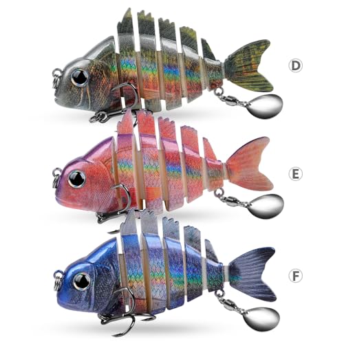 Crankbait Fishing Lure Pike Muskie Lures Lifelike Multi Jointed Swimbait Segement Hard Minnow Bait Treble Hook - color: HS078DEF-3pcs/set