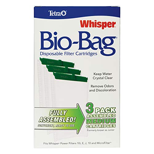 Tetra Whisper Bio-Bag Medium Filter Cartridges for Aquariums, 3 Count, Ready to Use, Fits Tetra Whisper Fish Tank Filters 5-10 Gal, PF-10, IQ 10 - size: 3 Count, style: Standard