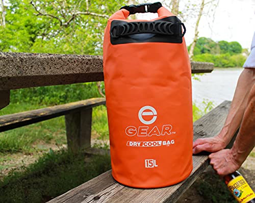 Enthusiast Gear Floating Cooler Bag Roll Top Insulated Dry Backpack – Leak Proof, Collapsible, Waterproof Cooler with Padded Shoulder Strap - Perfect for Kayaking Fishing Beach Hiking -15L