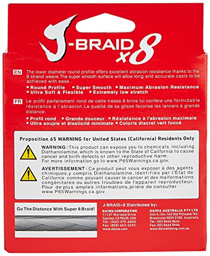 Daiwa J-Braid 300M 8-Strand Woven Round Braid Line - color: CHARTREUSE, size: 30 lb