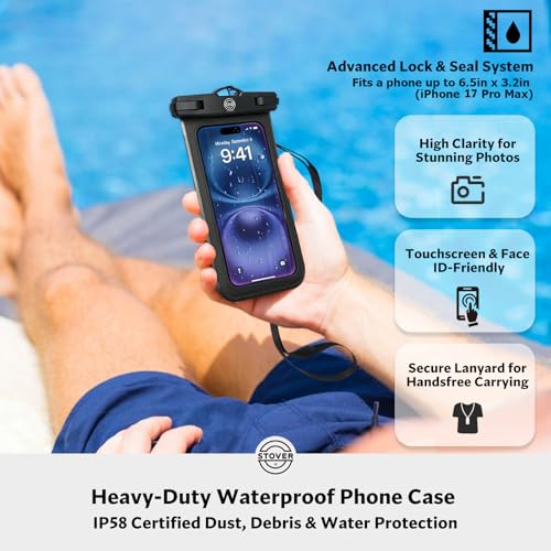 STOVER 5/10/25/30/40/55L Waterproof Dry Bag, Small Lightweight Roll Top Dry Bag Backpack w/Waterproof Phone Case, Kayaking, Travel, Hiking, Fishing, Tubing, Camping, the Beach, Men/Women (Pink) - color: 5l Pink, size: 5L