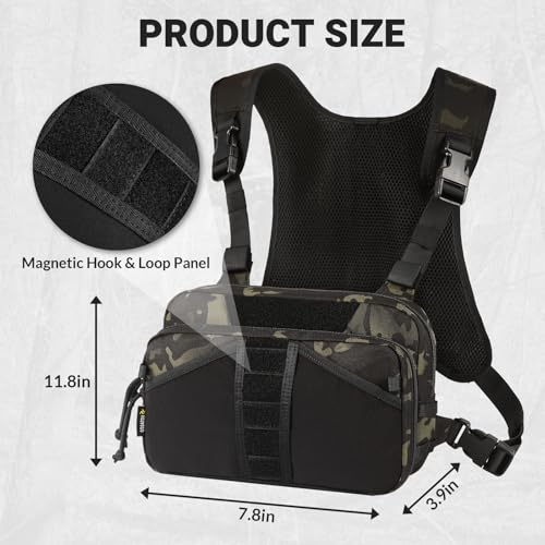 VOTAGOO GEAR Fishing Chest Pack, Fly Fishing Bag for Men and Women, Tackle and Fly Boxes Storage Pack, Hunting Binocular Pack - color: Dark Camo