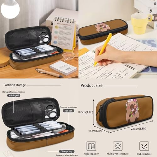 4 PCS Backpacks for Kids Capybara Backpack School Bag with Reusable Lunch Box Water Bottle Carrier Bag Pencil Case Set Preschool Kindergarten - color: Capybara Print