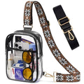 3 Pockets Clear Bag for Stadium Events with 2 Long Straps Sling Backpack Fanny Pack Concert Crossbody Purses for Women - color: 1# Black-a, style: Style 1