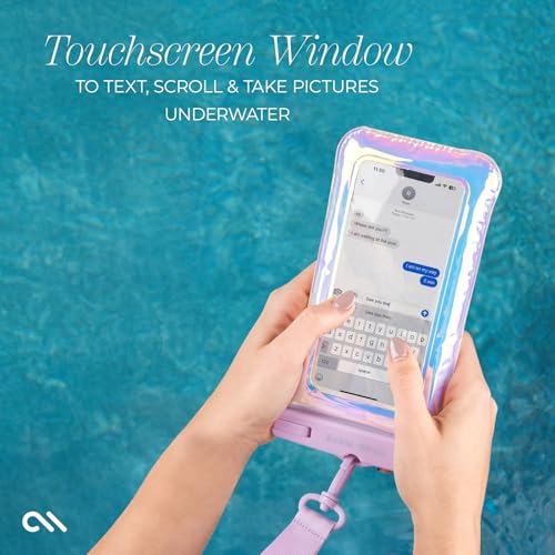 Case-Mate 2 Pack Soap Bubble IP68 Waterproof Phone Pouch - Iridescent | Touchscreen Floating Waterproof Phone Case with Crossbody Lanyard - Fits All Phones - Beach Cruise Ship Travel Essentials - color: Iridescent - 2 Pack