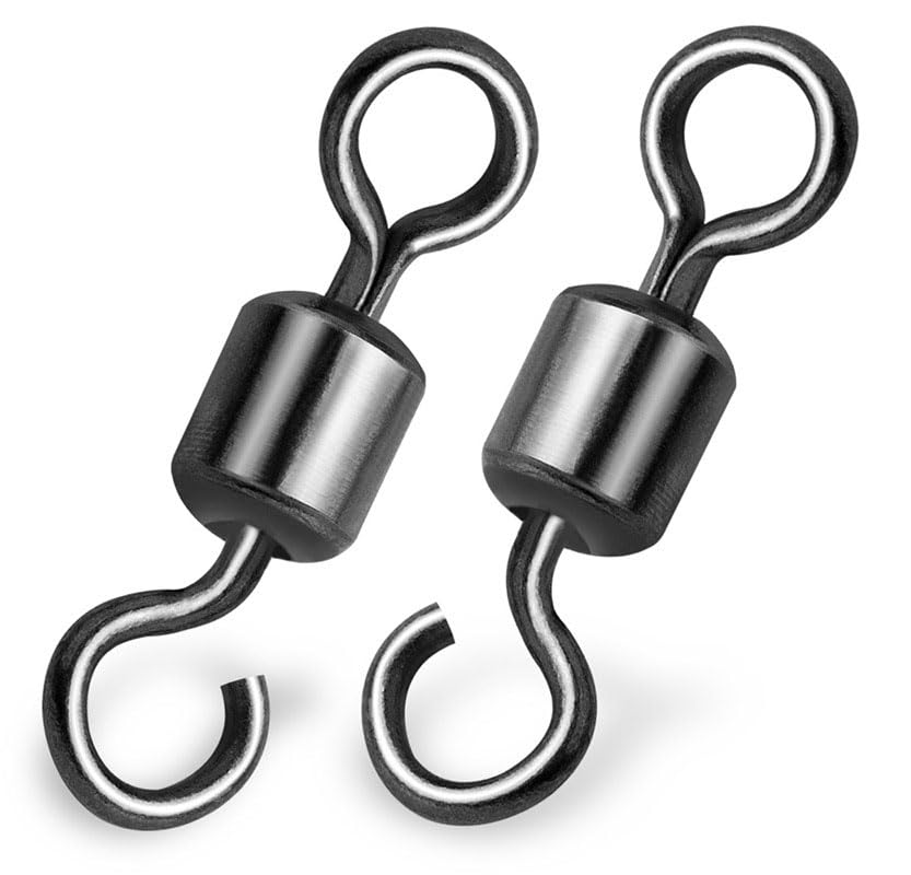 100 pcs Fishing Swivels Open Eye Rolling Swivel Quick Change Leader Line Connector - size: 12 # 8mm 100pcs