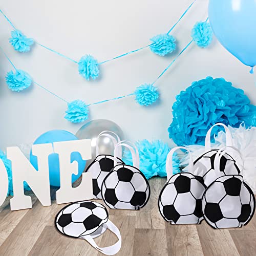 Shihanee 24 Pcs Soccer Party Favor Bags Ball Themed Party Goody Candy Bags Sport Game Treat Handbags Soccer Non Woven Gift Handbags for Sport Theme Supplies - style: Soccer