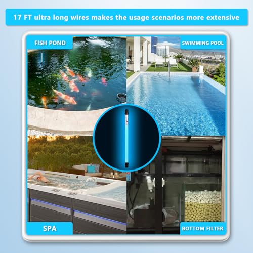 coospider-repta 55W Pond UV Light for 500-6000 Gallon, UV Pond Water Clarifier for Koi Pond, Swimming Pool, Spa, Large Fish Tank, Cold Plunge for Green Water Clean - size: 55W/For 6000 Gallon