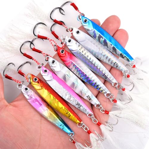 Saltwater Fishing jigs Speed Jigging Slow Jigging Pitching Lures Artificial Lures - size: 10pcs 60G