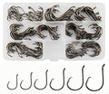 Circle Hooks Freshwater Saltwater Fishing Hooks 2X Strong High Carbon Steel Offset Catfish Fishing Hooks, Variety of Different Sizes - color: 150pcs hooks